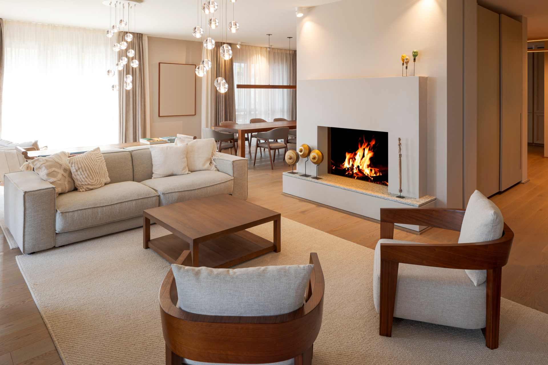 soggiorno con camino: come arredarlo?